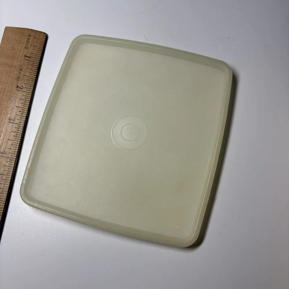 Tupperware Lid Only 671 Replacement Plastic Square Opaque Clear 5x5.5